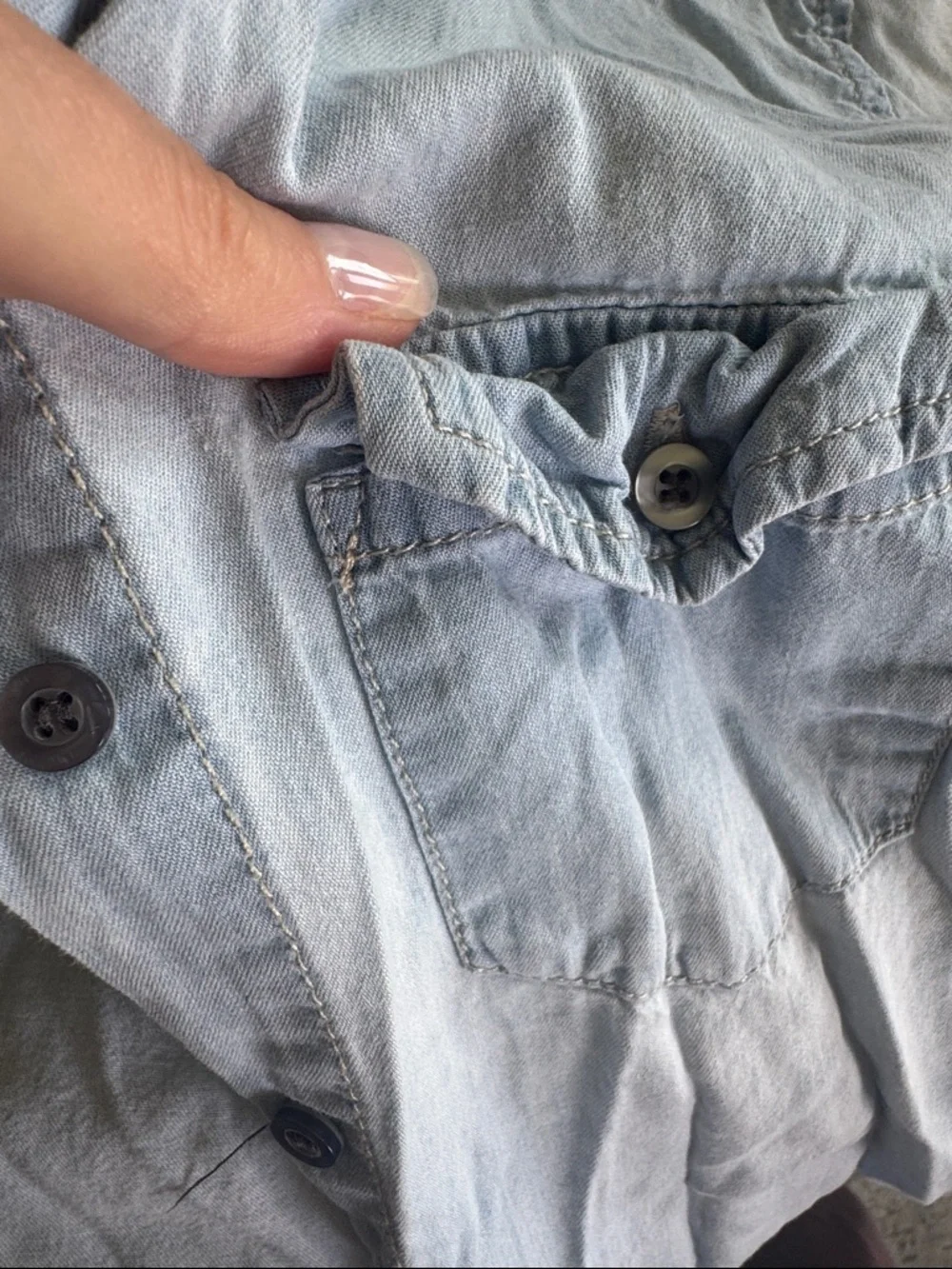 Light Blue Chambray Denim Shirt - Casual Button-Up - Picture 6 of 7